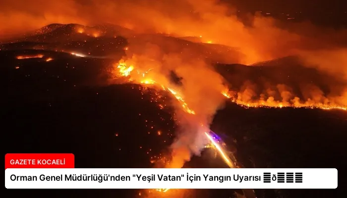 Orman Genel Müdürlüğü’nden “Yeşil Vatan” İçin Yangın Uyarısı ⏬👇