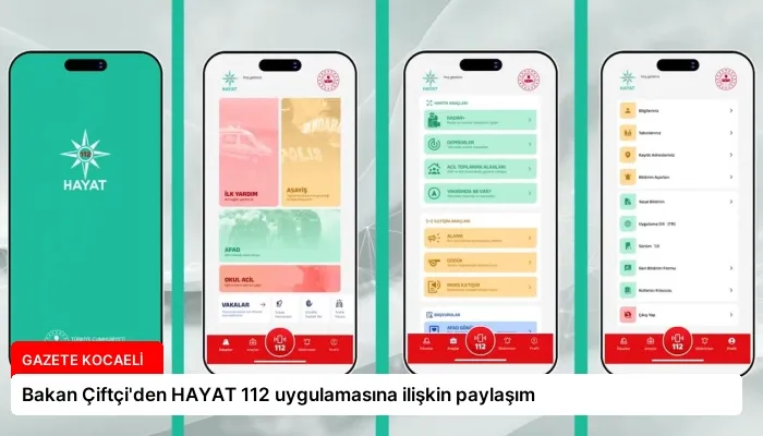 Bakan Çiftçi’den HAYAT 112 uygulamasına ilişkin paylaşım