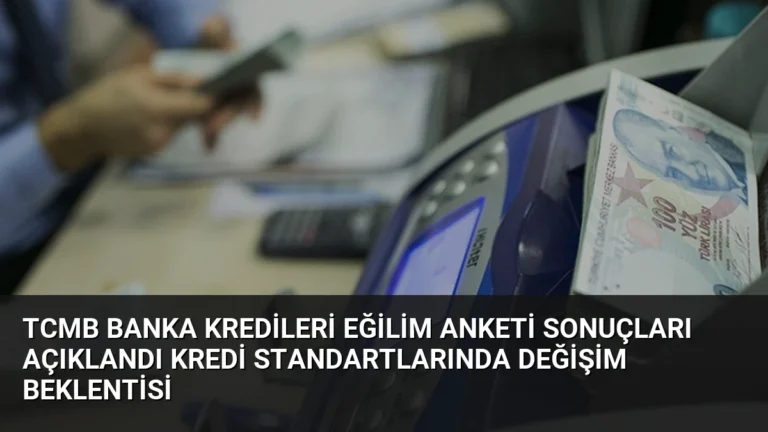 TCMB Banka Kredileri Eğilim Anketi Sonuçları Açıklandı Kredi Standartlarında Değişim Beklentisi