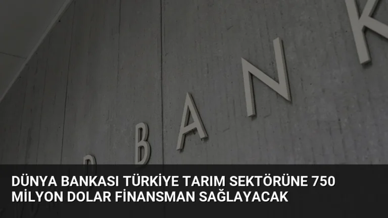 Dünya Bankası Türkiye Tarım Sektörüne 750 Milyon Dolar Finansman Sağlayacak
